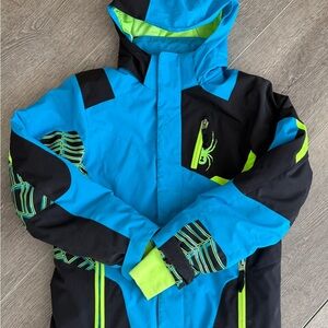 Spyder Ski Jacket - Bright Blue and Neon Green